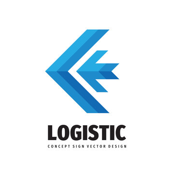 Logistic company - concept business logo template vector illustration. Abstract arrow creative sign. Transport delivery service symbol. Graphic design element.  