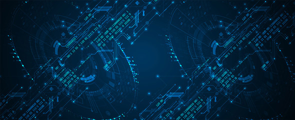 Abstract technology concept. Circuit board, high computer color background. Vector illustration