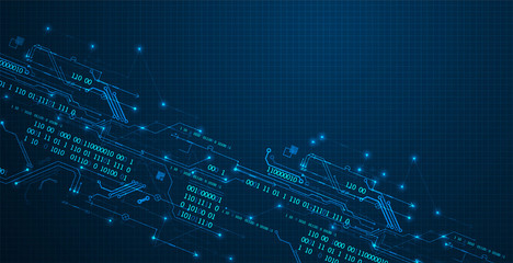 Abstract technology concept. Circuit board, high computer color background. Vector illustration