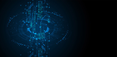 Abstract technology concept. Circuit board, high computer color background. Vector illustration