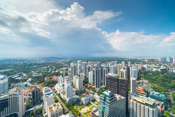 Fototapeta na wymiar Panorama of the skyline of Singapore