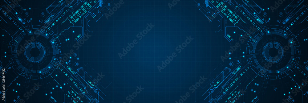 Poster abstract technology concept. circuit board, high computer color background. vector illustration