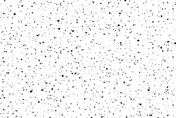 Small uneven spots and particles of debris. Abstract vector texture.  Distressed uneven background. Grunge texture overlay with fine grains isolated on white background. Vector illustration. EPS10.