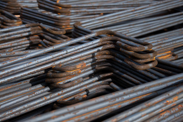 Reinforcing steel bars for building new concrete structures.