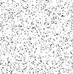 Small uneven spots and particles of debris. Abstract vector texture.  Distressed uneven background. Grunge texture overlay with fine grains isolated on white background. Vector illustration. EPS10.