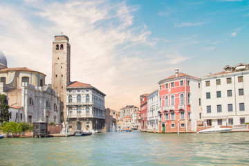 Beautiful view of the Venetian canals in Venice, Italy