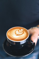 coffee latte art make by barista