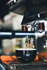 Fototapeta na wymiar coffee latte art make by barista