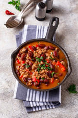 Traditional Mexican dish chili con carne