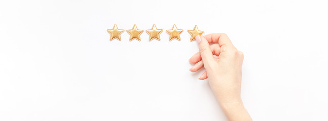 Obraz premium Five stars Customer Experience Feedback Concept