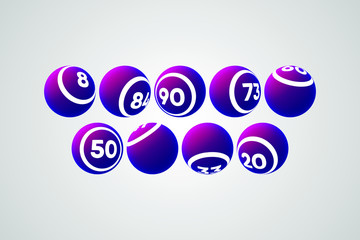 Purple Bingo Balls Vector Illustration