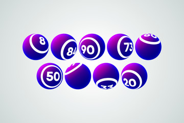 Purple Bingo Balls Vector Illustration