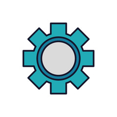 Isolated gear icon fill vector design