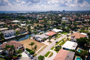 Obraz premium Aerial of Lighthouse Point Florida