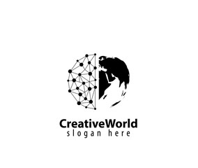 Creative world design technology logo