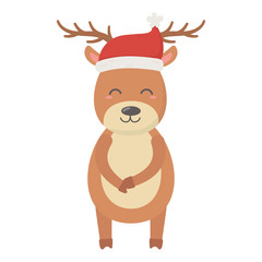 reindeer wearing hat celebration merry christmas