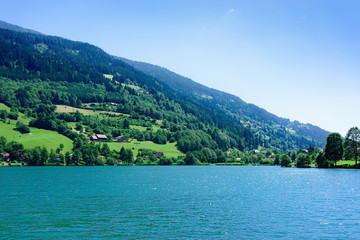 Panorama of lake Field am See in Carinthia at Austria