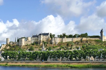 Fototapeta na wymiar La Cité Royale dominant la ville de Chinon au bord de la Vienne