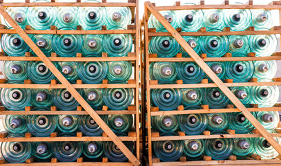 Glass insulators for installation of high-voltage line