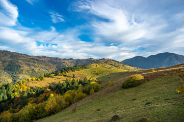 Fototapeta premium Autumn day in the Carpathian mountains