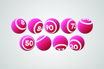 Pink Bingo Balls Vector Illustration