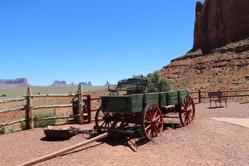 Rustic Wagon at Monument Valley Arizona - American Desert