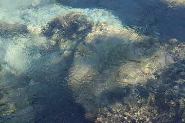 Clear Blue Water over Rocks