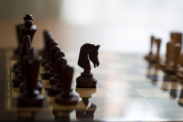 Chess pieces on a chessboard