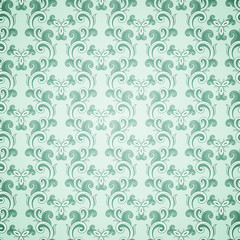 Wallpaper seamless green pattern on light background