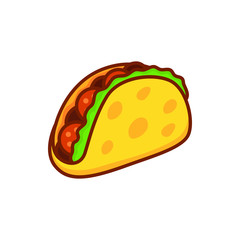 Cartoon Taco. Vector illustration.