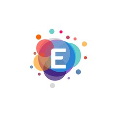 abstract initial letter E logo design template