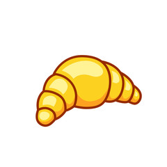 Cartoon Croissant. Vector illustration.