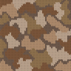 Colorful military decorative safari camouflage. Knitting khaki pattern. Vector illustration.