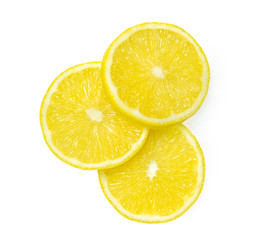 Lemon on a white background. Round sliced citrus sliced