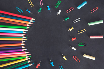 colorful pencils with stationary