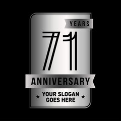 71 years anniversary design template. Seventy-one years celebration logo. Vector and illustration.
