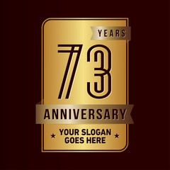 73 years anniversary design template. Seventy-three years celebration logo. Vector and illustration.