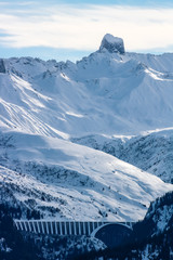 paysage de neige aux Saisies