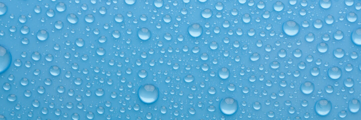 water drops on blue background