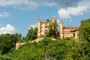 Fototapeta na wymiar Postcard view of spectacular Romanesque Revival fairytale castle.