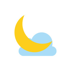 Isolated moon icon flat vector design