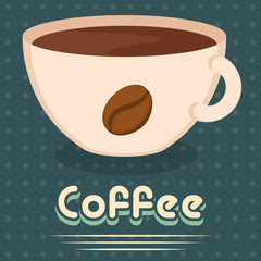 Vintage coffee cups poster with text - Vector illustration