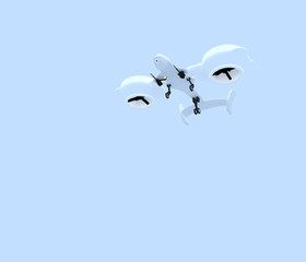 flying combat drone 3d illustration