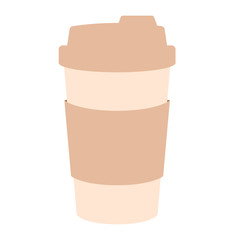 Isolated paper coffe cup on a white background - Vector illustration