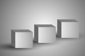 Fototapeta premium 3d rendered gray box on gray background for product package design mockup and template