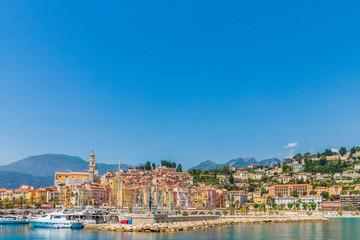 A view in Menton in France