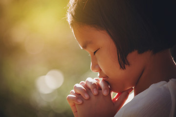 Girl praying hand faith jesus promise Pray for god blessing wishing have better life Christians...