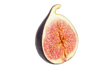 slice of fig isolated on white background