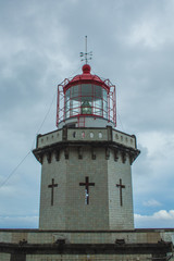 Fototapeta na wymiar Lighthouse Arnel near Nordeste on Sao Miguel Island, Azores, Portugal