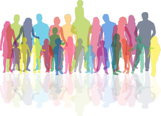 Obraz premium Family of silhouettes. vector work.
